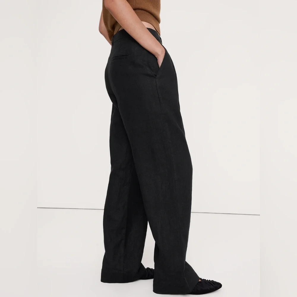NWT! Banana Republic The Soho Wide-Leg Pant in Linen - 2 Petite 🖤
